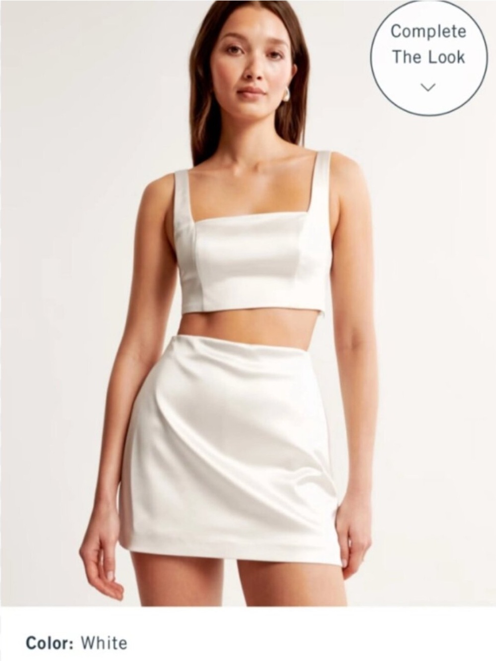 Abercrombie & Fitch White Satin Bridal Collection 2 piece Set